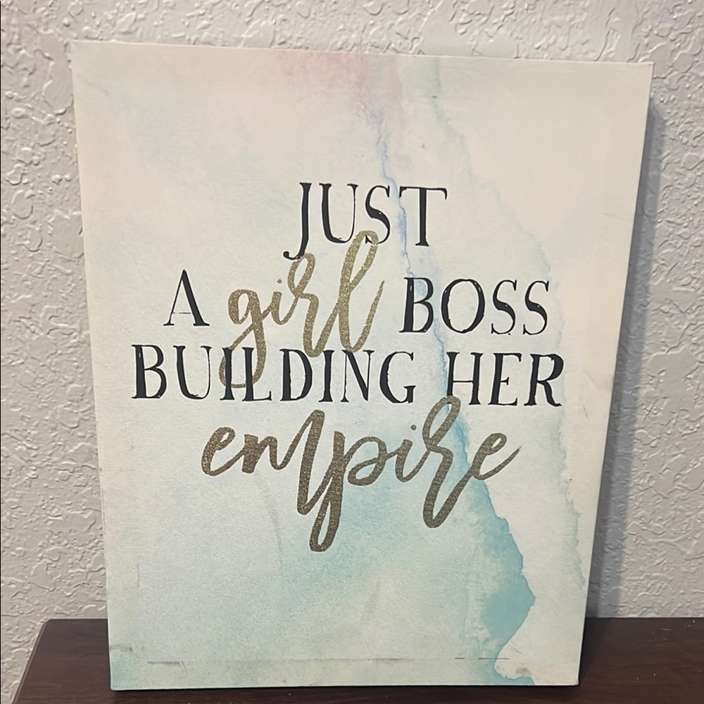 Inspirational Canvas Art with Gold and Blue Accents
